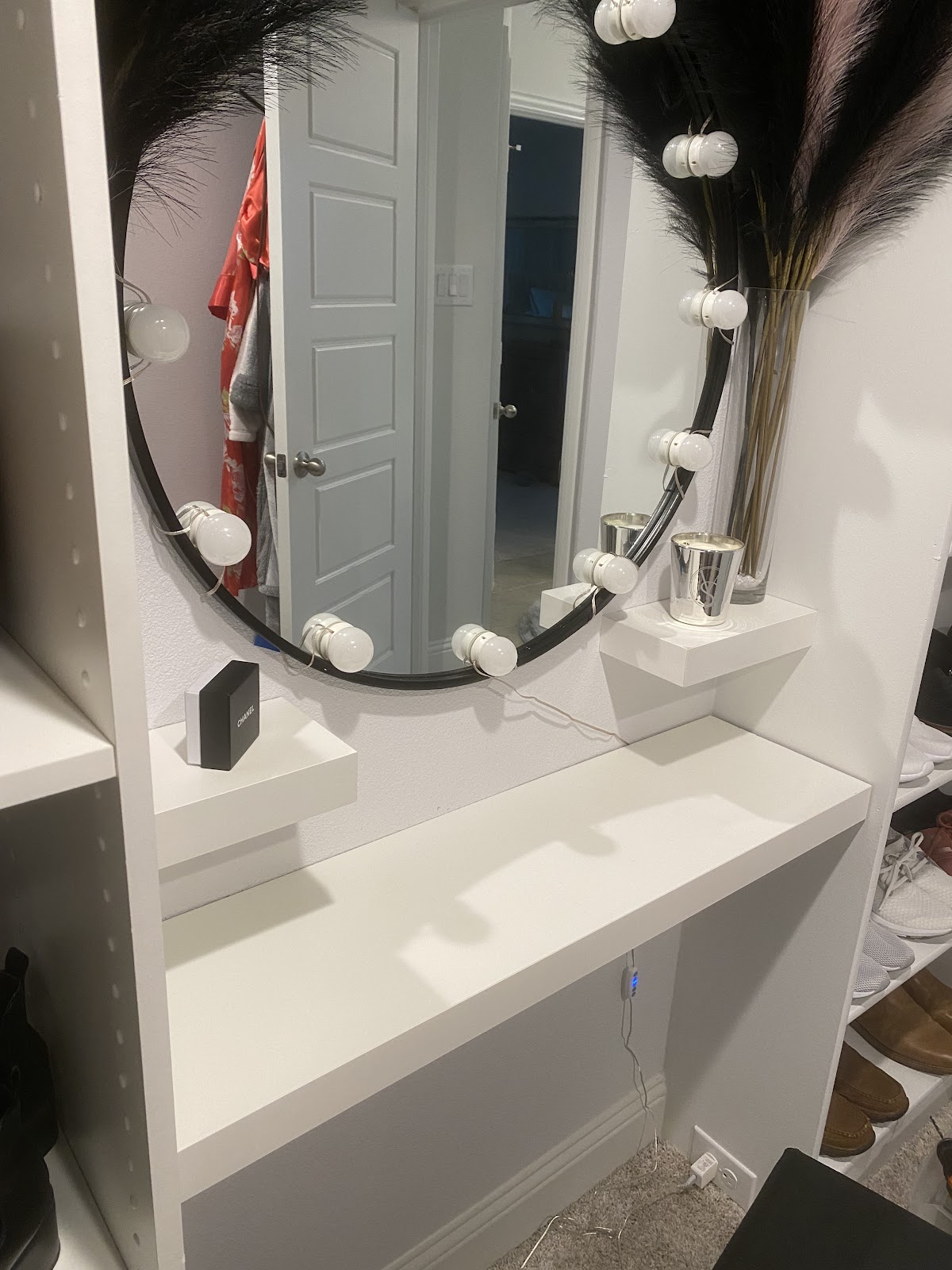 Custom closet vanity lighting installation by Dad and Son Electric